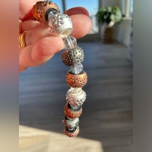 Mixed Bronze Silver Pewter Plastic Bead Rondelles for Jewelry Craft Making